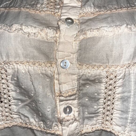 DYLAN Patchwork Long Sleeve Button Tunic Top- Light Peach - New with Tags - XXL - Picture 4 of 10